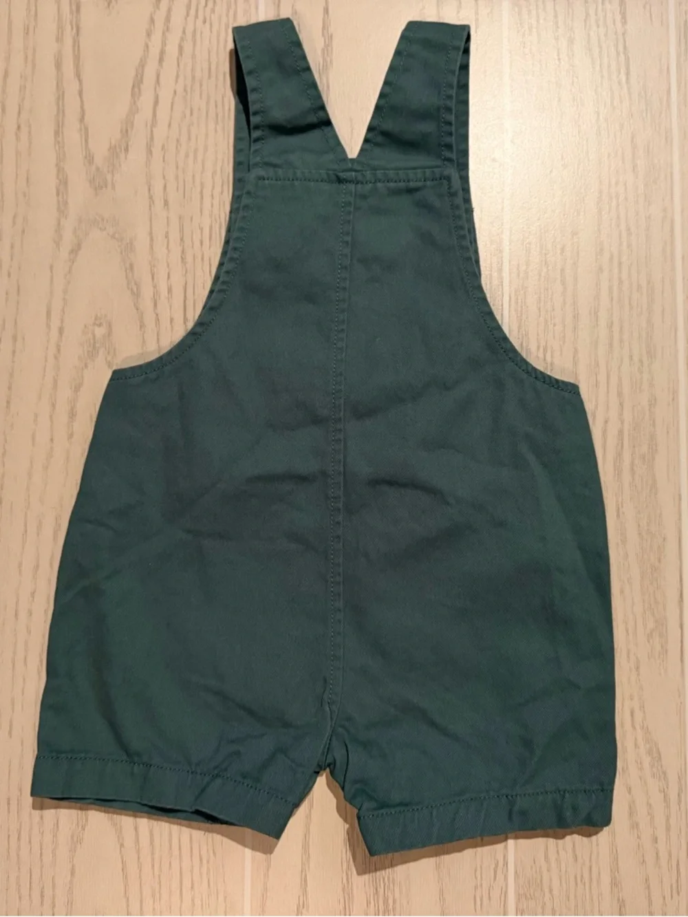 Carters Baby Boy 12M Dino Outfit Shortall Set Green‎ Overalls Shirt EUC